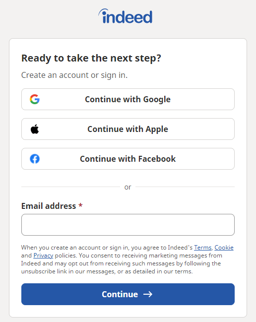 Sign in with your Facebook, Google, or Apple account