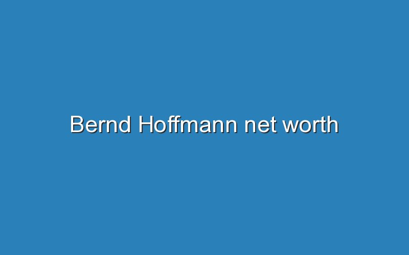 bernd hoffmann net worth 11633