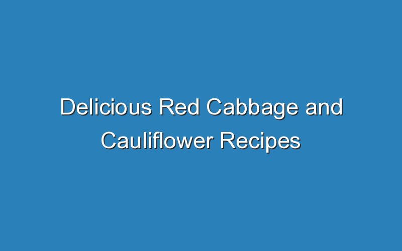 delicious red cabbage and cauliflower recipes 17412