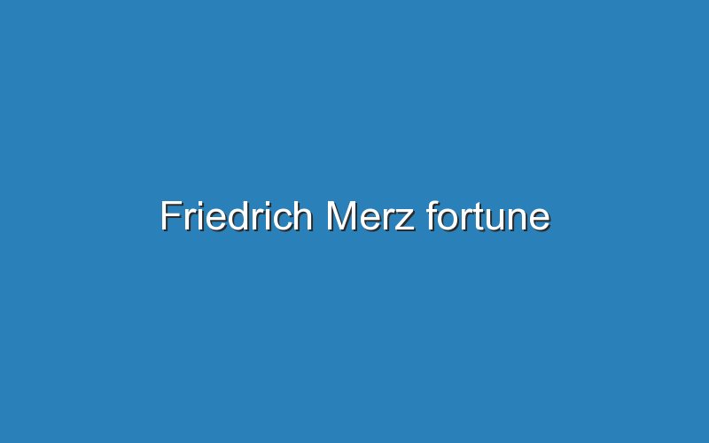 friedrich merz fortune 12823