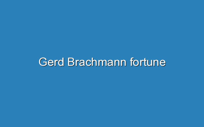 gerd brachmann fortune 11994