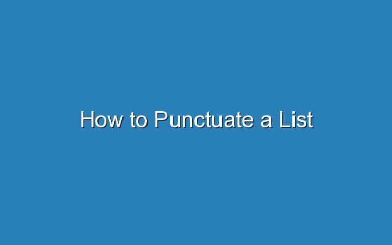 How To Punctuate A List Within A List