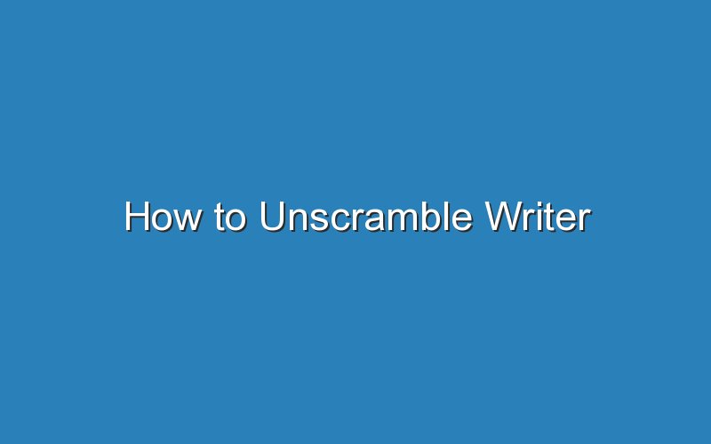 how to unscramble writer 16064