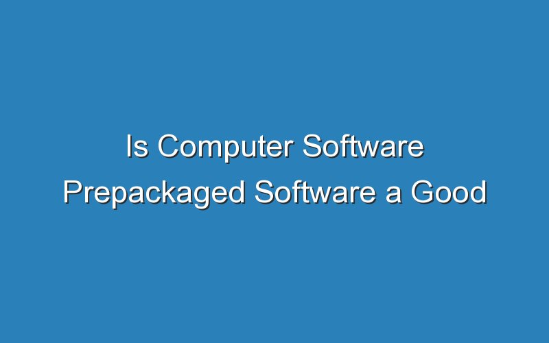 is computer software prepackaged software a good career path 18435