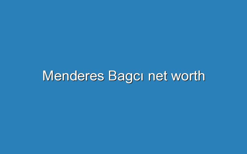 menderes bagci net worth 10429