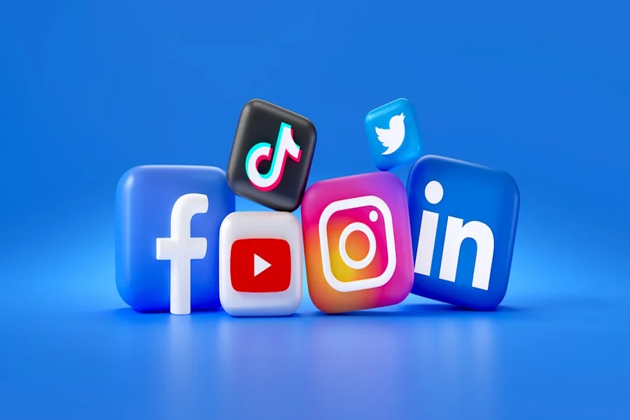 An abstract visual representing AI technology optimizing social media content strategy and audience engagement.